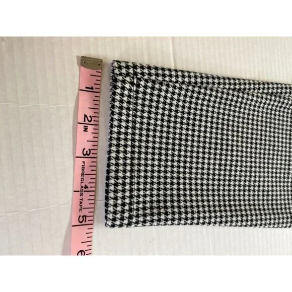 Ann Taylor Black & White Houndstooth High-Waist Pants With Side Zipper Size LP - Picture 8 of 9